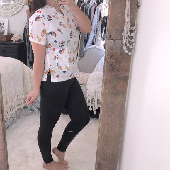 Popeye & Olive oil cartoon size small scrubs top - Picture 3 of 5